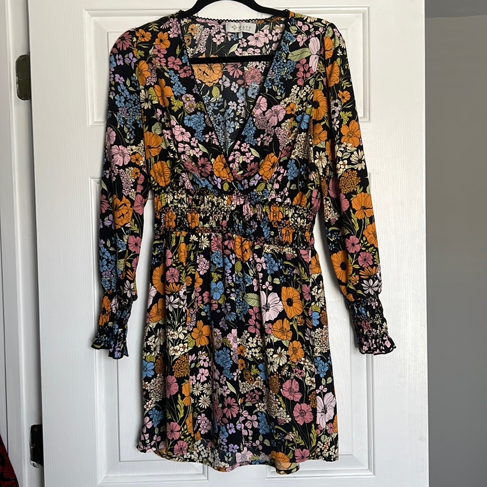 WAYF long sleeve floral dress